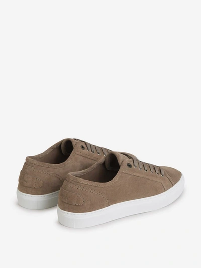 Shop Brioni Suede Leather Sneakers In Taupe