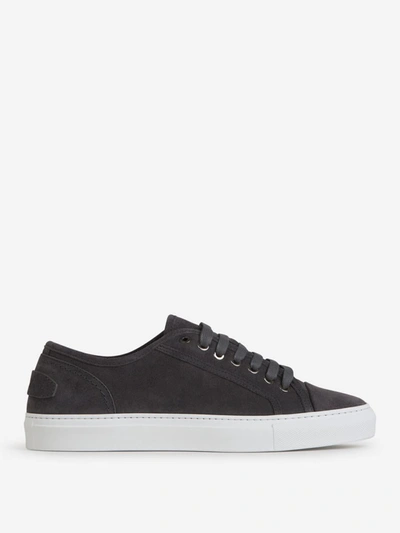 Shop Brioni Suede Leather Sneakers In Gris Fosc