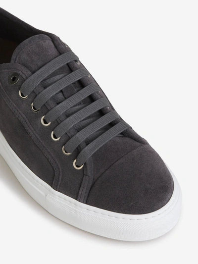 Shop Brioni Suede Leather Sneakers In Gris Fosc