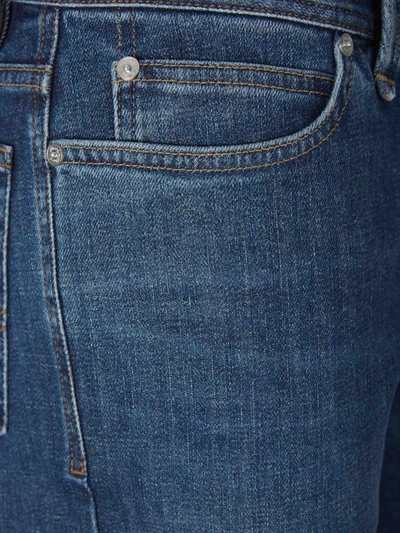 Shop Brioni Twill Cotton Jeans In Blau Marí