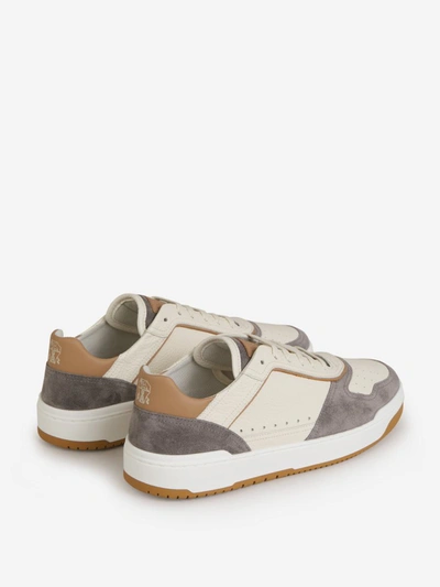 Shop Brunello Cucinelli Logo Knitted Sneakers In Beix
