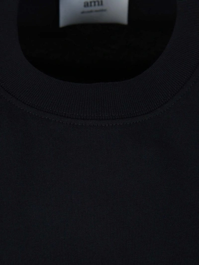 Shop Ami Alexandre Mattiussi Ami Paris Logo Cotton T-shirt In Negre