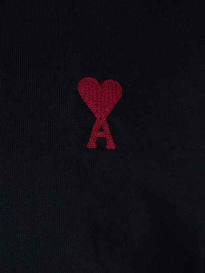Shop Ami Alexandre Mattiussi Ami Paris Logo Cotton T-shirt In Negre