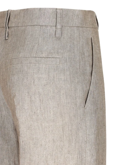 Shop Brunello Cucinelli Trousers In Brown/silver