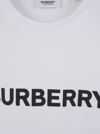 Shop Burberry Cotton Logo T-shirt In Blanc