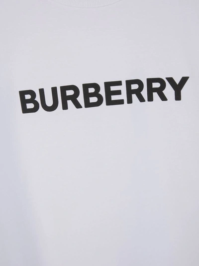 Shop Burberry Cotton Logo T-shirt In Blanc