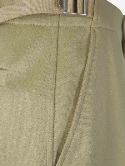 Shop Burberry Straight Cotton Pants In Taupe