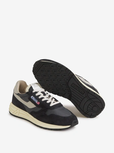 Shop Autry Leather Reelwind Sneakers In Negre
