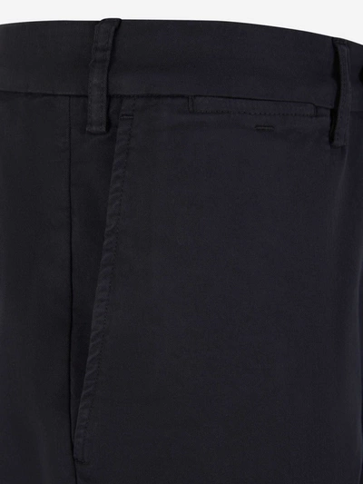 Shop Canali Cotton Chino Trousers In Blau Nit