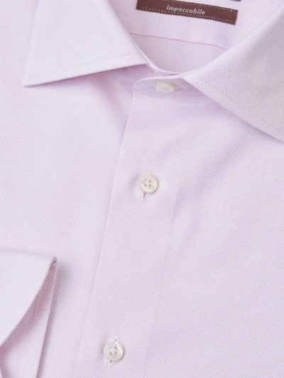 Shop Canali Cotton Textured Shirt In Rosa Pal