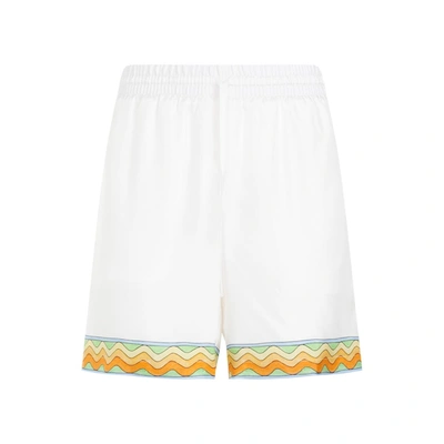 Shop Casablanca Afro Cubism Shorts In White