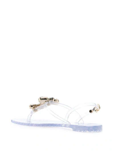 Shop Casadei Jelly Thong Sandals In Grey