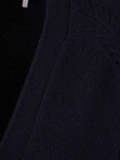 Shop Chloé Buttons Cashmere Cardigan In Blau Nit