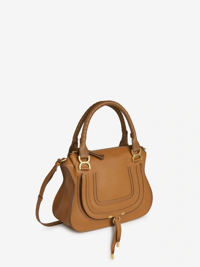 Shop Chloé Marcie Hand Bag In Caramel