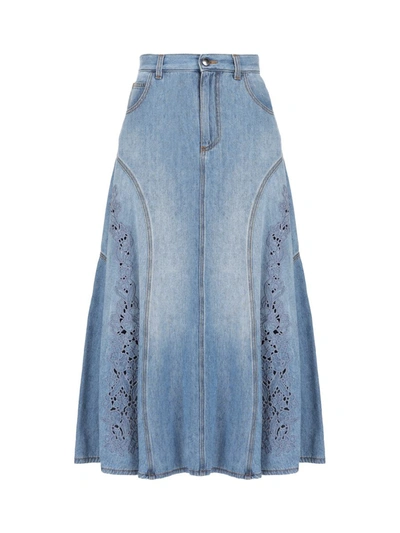 Shop Chloé Skirts In Foggy Blue