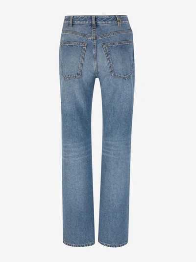 Shop Chloé Straight Cotton Jeans In Blau Denim