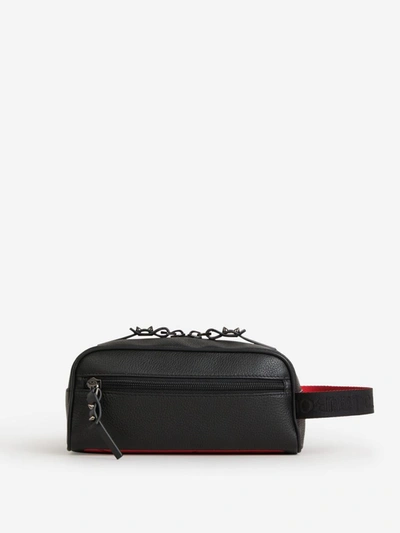 Shop Christian Louboutin Leather Blaster Toiletry Bag In Negre