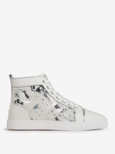 Shop Christian Louboutin Louis Leather Sneakers In Blanc