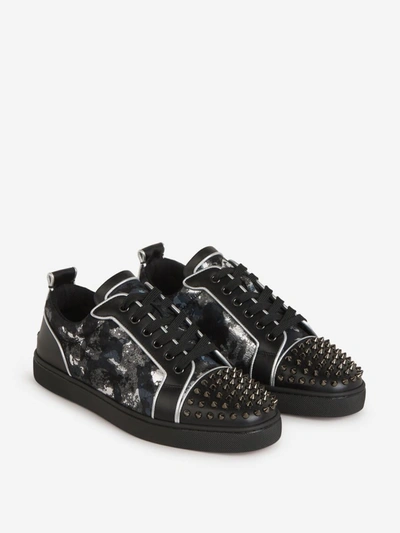 Shop Christian Louboutin Louis Junior Spikes Sneakers In Negre