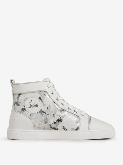 Shop Christian Louboutin Louis Leather Sneakers In Blanc