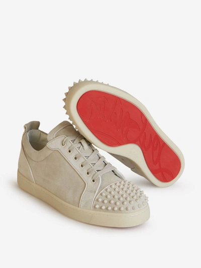 Shop Christian Louboutin Louis Junior Spikes Sneakers In Gris Clar