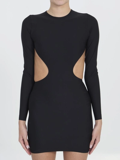 Shop Balenciaga Cut-out Mini Dress In Black