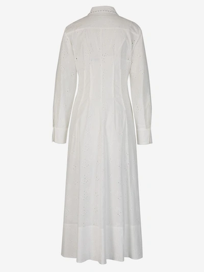 Shop Dorothee Schumacher Embroidered Shirt Dress In Blanc