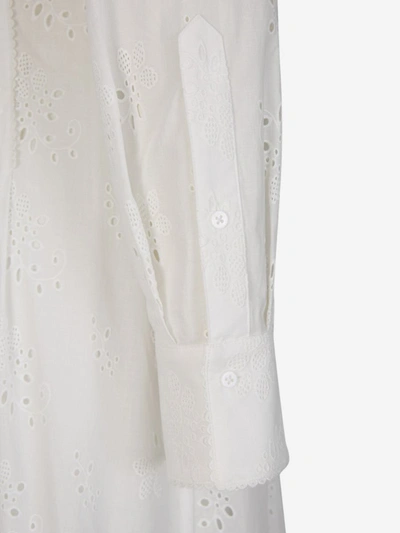 Shop Dorothee Schumacher Embroidered Shirt Dress In Blanc