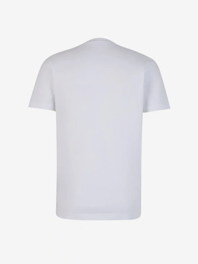 Shop Dsquared2 Printed Cotton T-shirt In Blanc