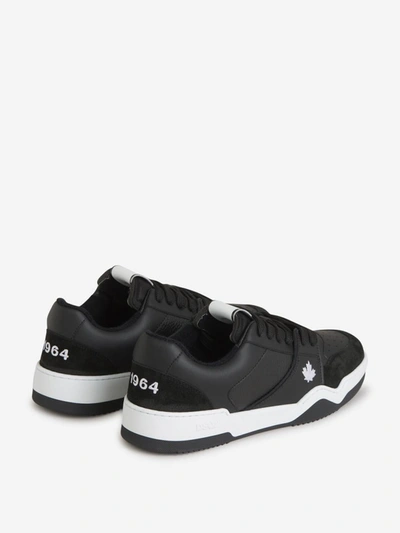 Shop Dsquared2 Leather Spiker Sneakers In Negre
