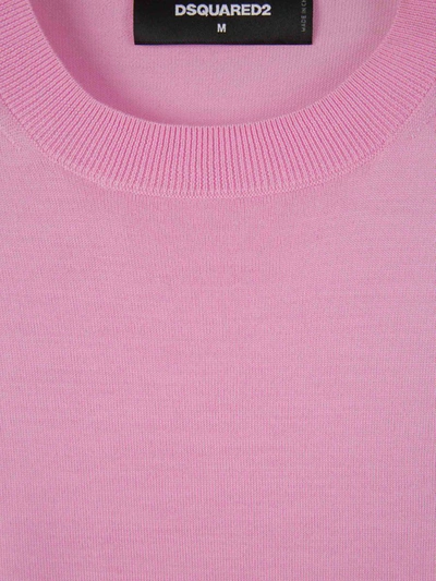 Shop Dsquared2 Logo Wool Sweater In Rosa Chiclet