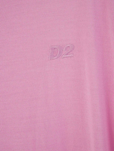 Shop Dsquared2 Logo Wool Sweater In Rosa Chiclet