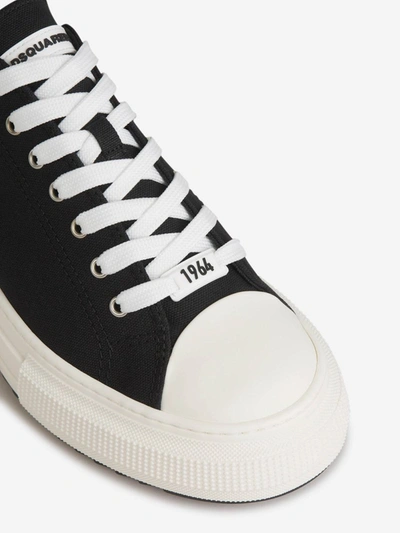 Shop Dsquared2 Oversized Canvas Sneakers In Negre