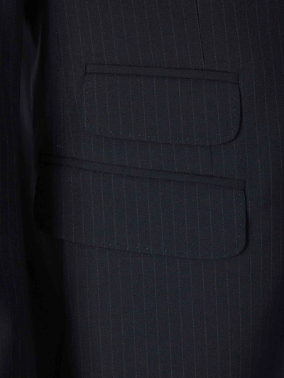 Shop Dsquared2 Vertical Striped Suit In Blau Nit