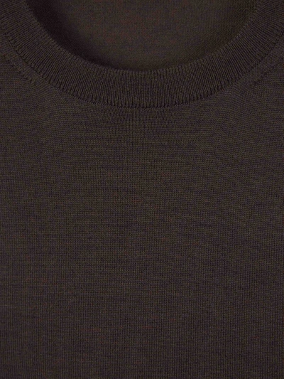 Shop Canali Wool Knitted Sweater In Marró Fosc