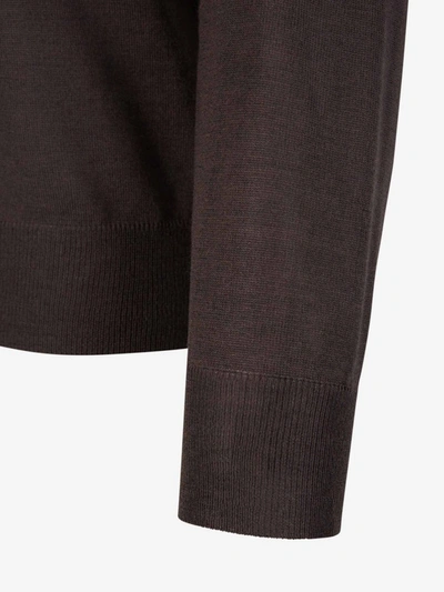 Shop Canali Wool Knitted Sweater In Marró Fosc