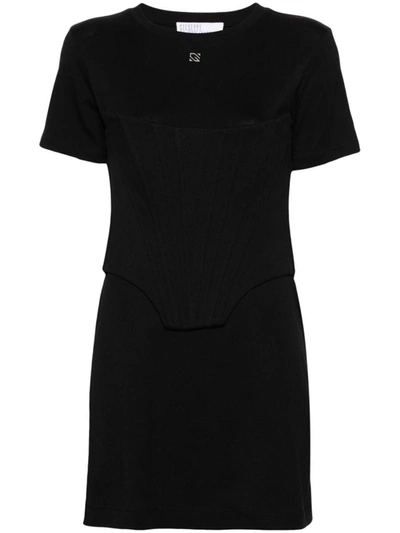 Shop Giuseppe Di Morabito Fleece Mini Dress In Black