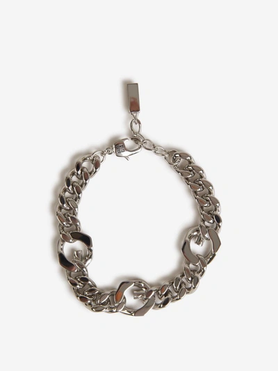 Shop Givenchy Chain G Bracelet In Platejat