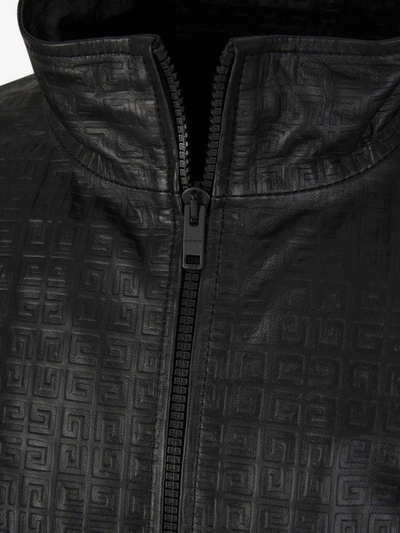 Shop Givenchy Leather 4g Jacket In Negre
