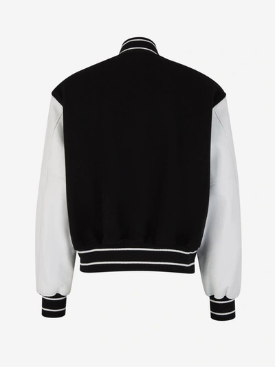 Shop Givenchy Leather Bomber Jacket In Negre
