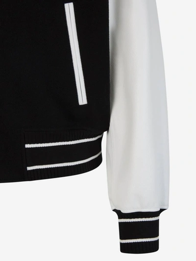 Shop Givenchy Leather Bomber Jacket In Negre