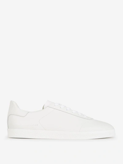 Shop Givenchy Leather Town Sneakers In Blanc