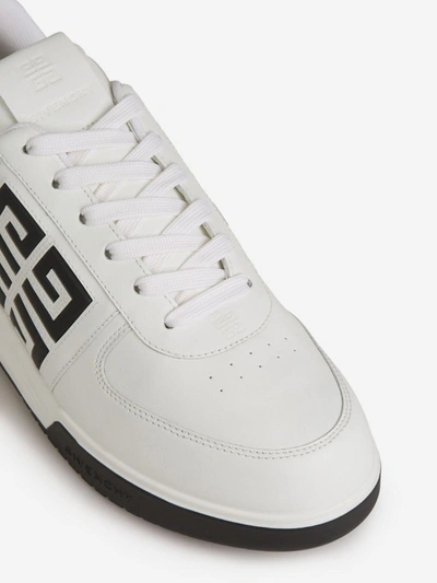 Shop Givenchy Leather G4 Sneakers In Blanc