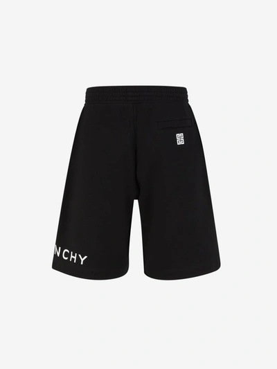 Shop Givenchy Logo Cotton Bermuda Shorts In Negre