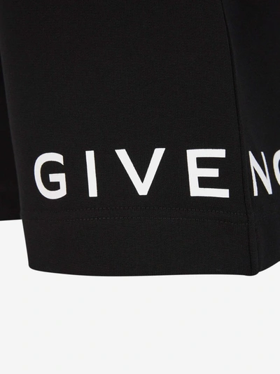 Shop Givenchy Logo Cotton Bermuda Shorts In Negre