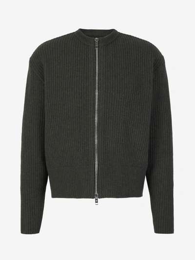 Shop Givenchy Oversize Wool Cardigan In Verd Fosc