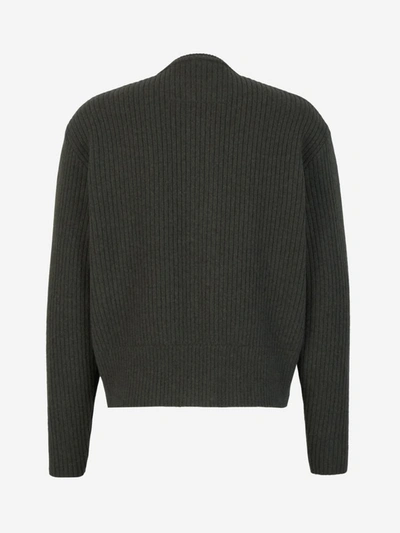 Givenchy Versatile Wool Crewneck Cardigan In Verd Fosc