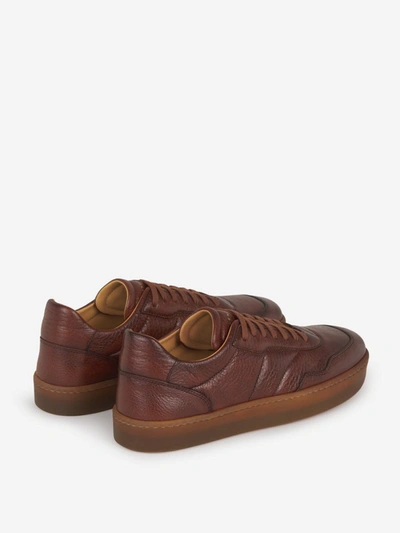 Shop Henderson Baracco Leather Paneled Sneakers In Marró