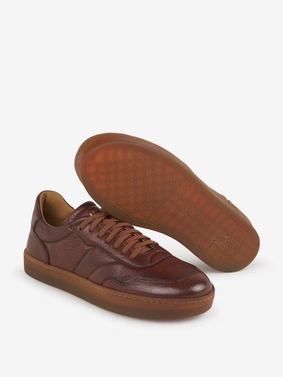 Shop Henderson Baracco Leather Paneled Sneakers In Marró