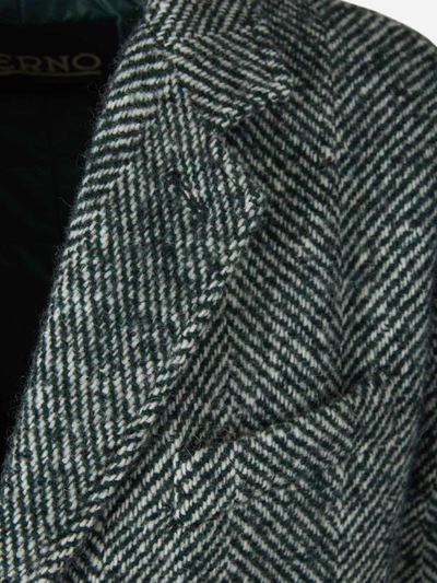 Herno Single Breasted Hooded Coat In Verd Fosc
